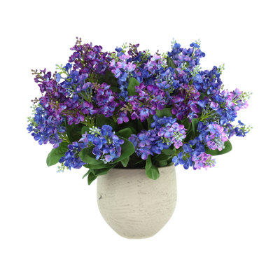 Lilac Arrangement in a Round Fiberstone Pot