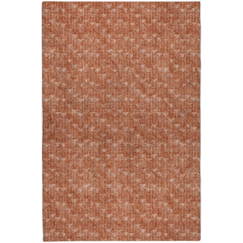 Tapis à poils longs de qualité supérieure lavable à la machine Dream ADS514, Terra Cotta, 3 pi x 5 pi