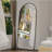 Arch Full Length Mirror 71"×32"  Big Full Body Mirror For Bedroom Oversized Floor Mirror Large Standing Mirror Living Room Dressing Mirror Leaning Against Wall, Metal Frame, Black