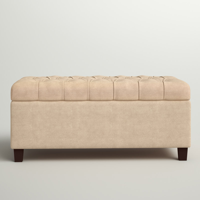 Allessandra Upholstered Storage Bench, Textured Cream