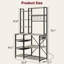 Grille de four industriel à 7 niveaux avec prise de courant - Spacieux support de boulanger de cuisine - Tablettes de rangement ouvertes, paniers grillagés, support suspendu - Organisateur de bar à café pour la cuisine ou la salle à manger - Noir + gris-645145043