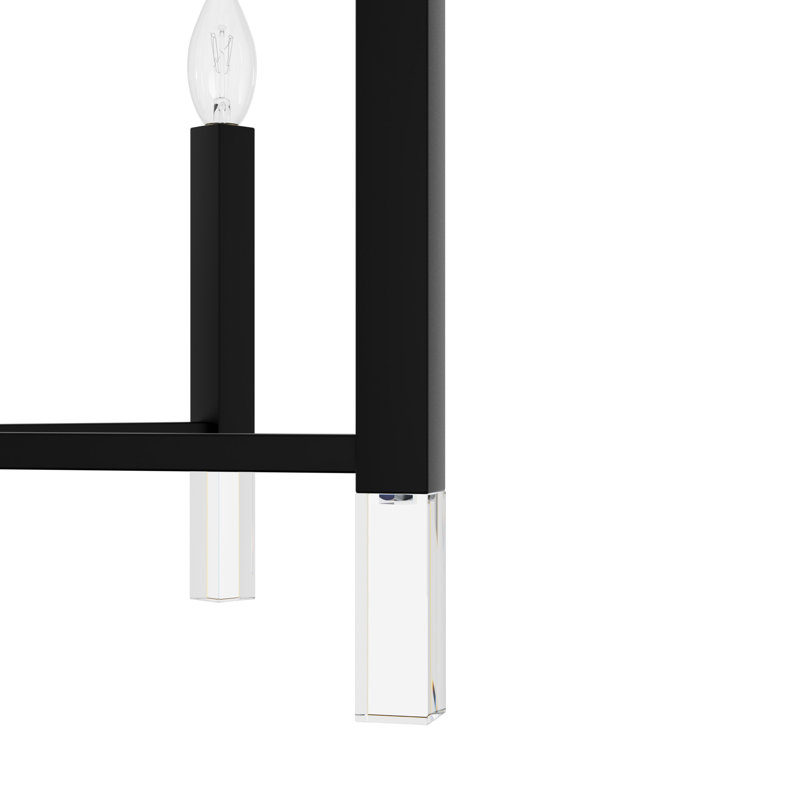 Hunter Sunjai 6 Light Chandelier Light Fixture, Matte Black, 105" H x 30" W x 30" D
