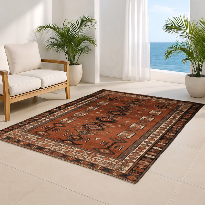 Tapis turc intérieur et extérieur brun, Rectangulaire 8 pi x 10 pi