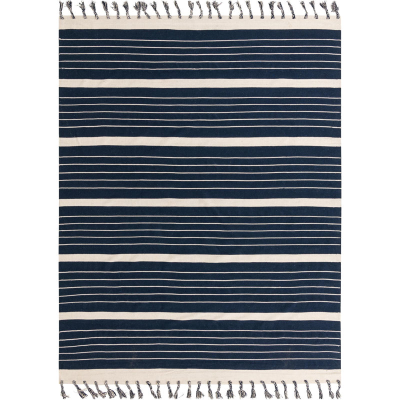 Iustin Cotton Striped Indoor Rug, Rectangle 10' x 14'1"