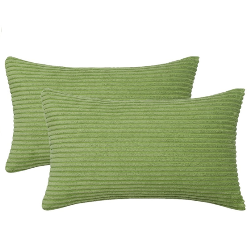Housse de coussin à rayures, Vert pomme