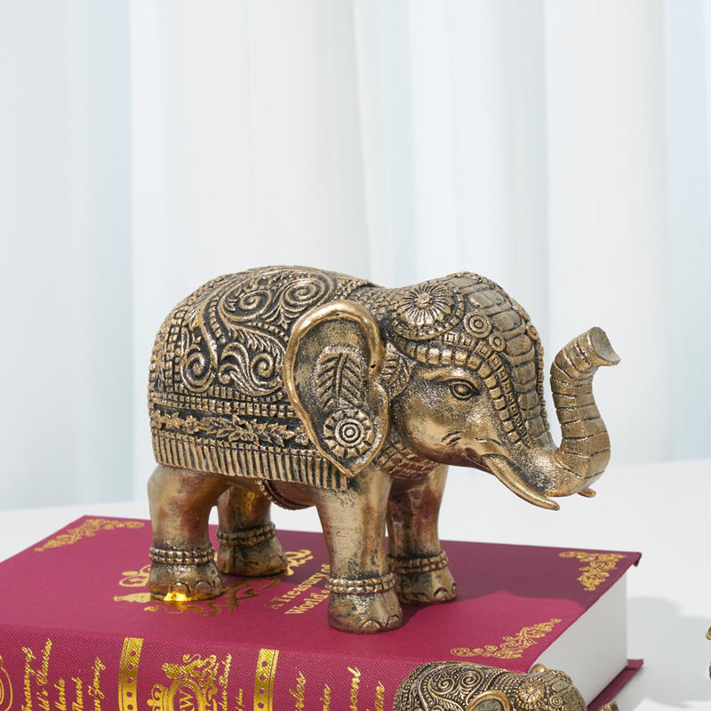 Décoration d'éléphant statue, Or antique