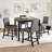 5-Piece Counter Height Square Dining Table Set with 4 Upholstered Chairs