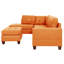 Ensemble de canapé modulaire réversible de style moderne pour l'intérieur, 3 pièces avec repose-pieds de couleur agrume, parfait pour les espaces de vie modernes et confortables-1890991903