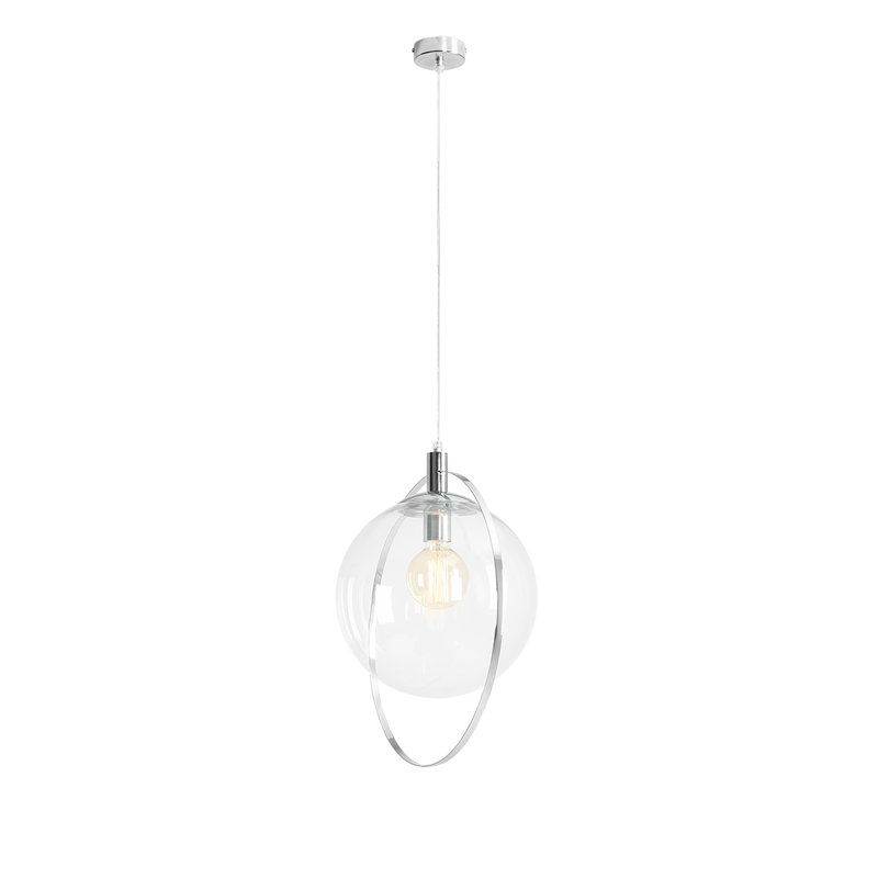 Essays 1 - Light Single Pendant, Silver, Clear