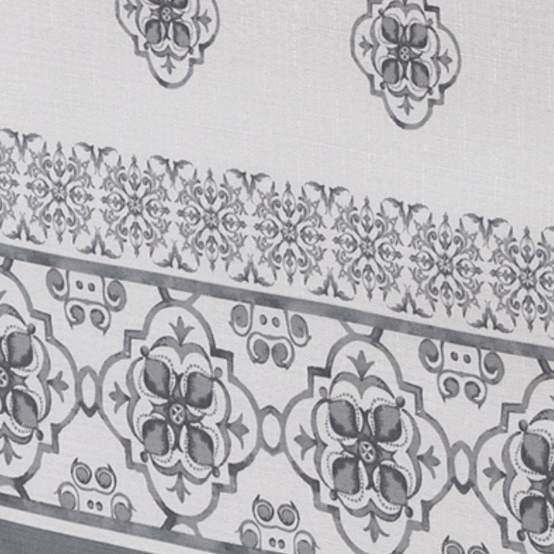 Guven Mediterranean Tile Double Border Tablecloth, 60" x 84" Oval