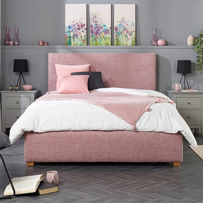 Bouclé Upholstered Garland Ottoman Bed Frame
