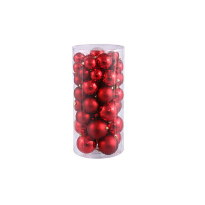 Ornements en forme de boule de Noël incassable 2-Finish 50ct 2 "(50mm)