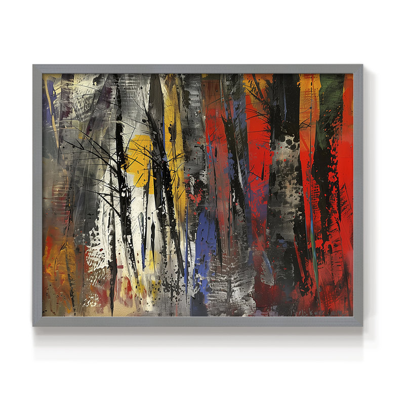 Série abstraite - CLxxxi - reproduction encadrée, H 8 po x l 10 po, Gris