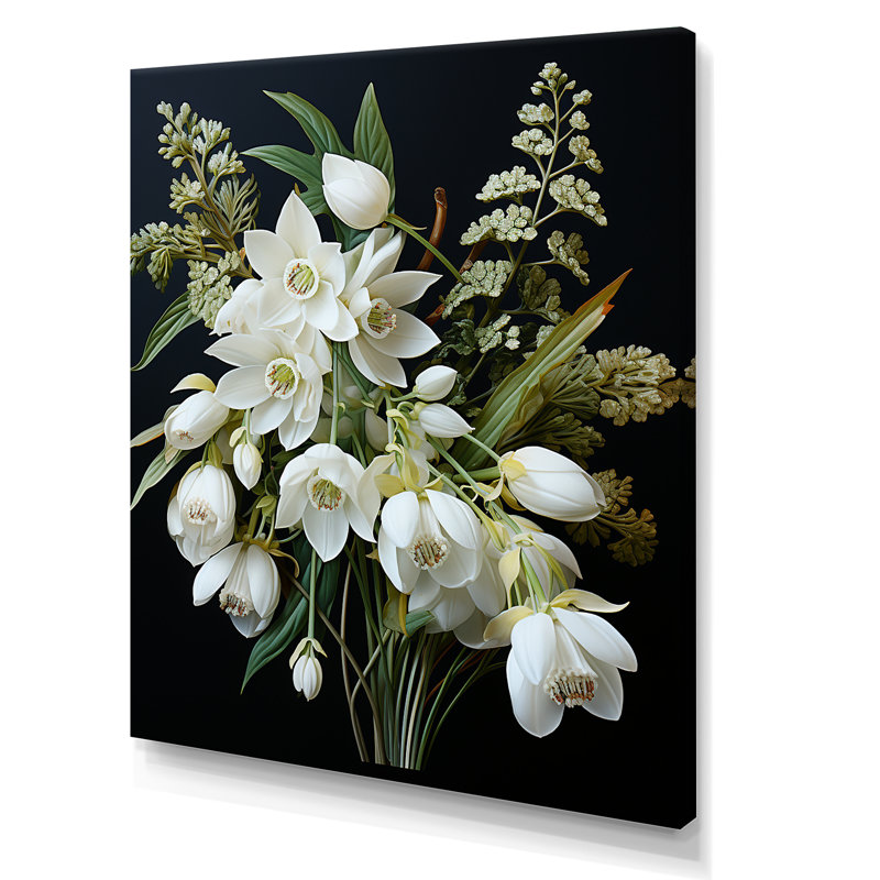 " Snowdrops Minimalism Dream I ", Wrapped Canvas, 20" H x 12" W
