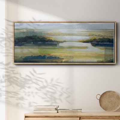 Lime Strata II- Framed Canvas
