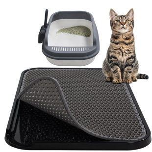 Tapis de litière pour chat à double couche résistant à l'urine