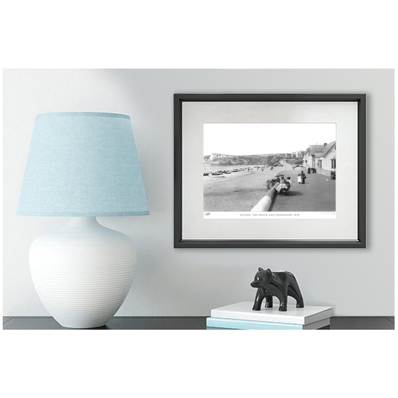 Seaton, The Beach And Promenade 1898 by Francis Frith - Single Picture Frame Print, 60cm H x 80cm W x 2.3cm D