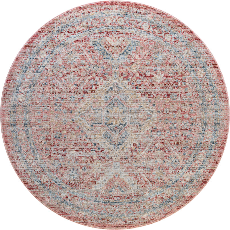 Areeas Kyla Rust Red Area Rug, Round 3'10"