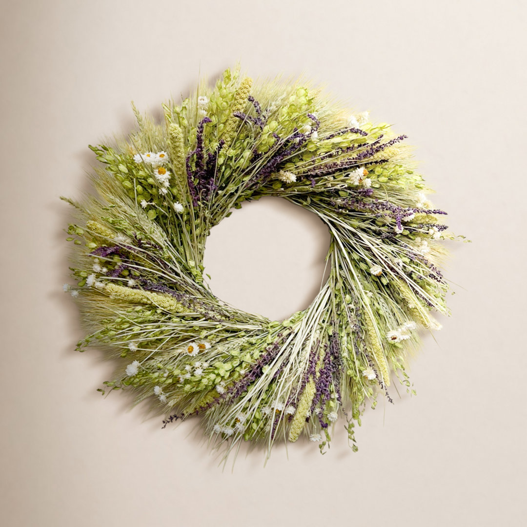 Dried 22" Spring Wildflower Wreath Dried Flowers and Wreaths LLC