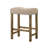 Plankinton 25 In. Rustic Oak Backless Wood Bar Stool With Fabric Seat Set Of 2