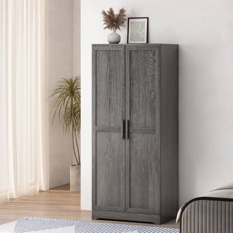 Armoire-penderie 2 portes Delaney, Gris