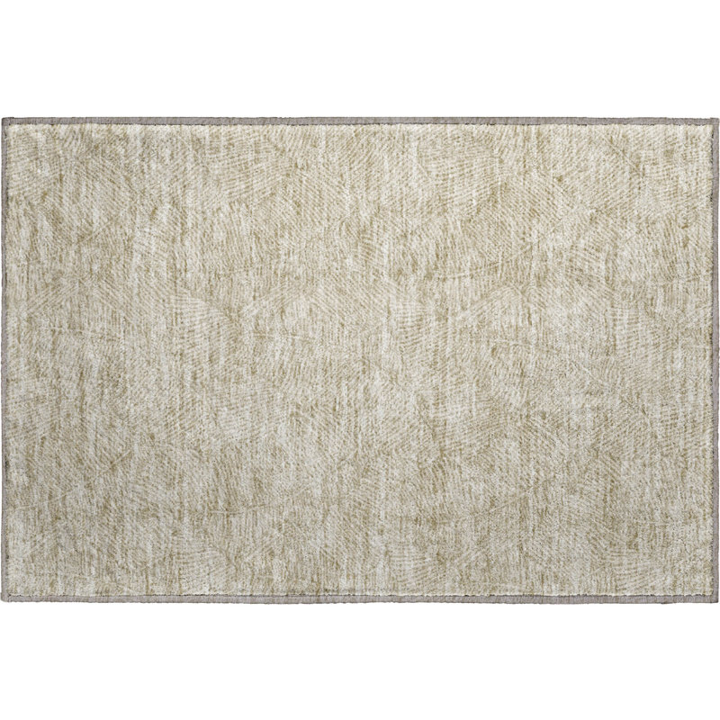 Premium Machine Washable Prisco Taupe Rug, Rectangle 1'8" x 2'6"