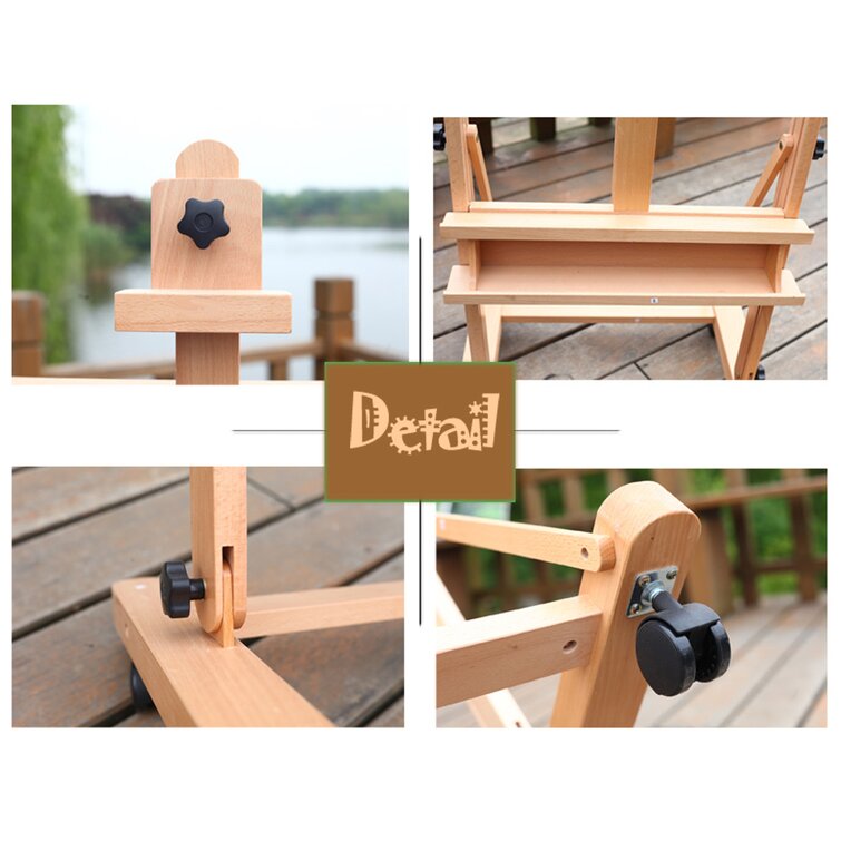 DENFER Folding Adjustable Wood H-Frame Easel