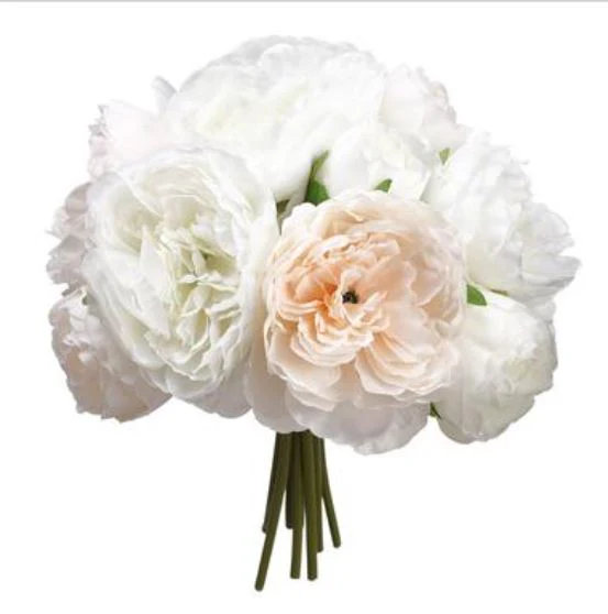 Bouquet de pivoines 11 po crème rosé