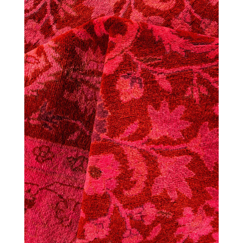 Tapis unique noué à la main Weirsky - rose Weirsky