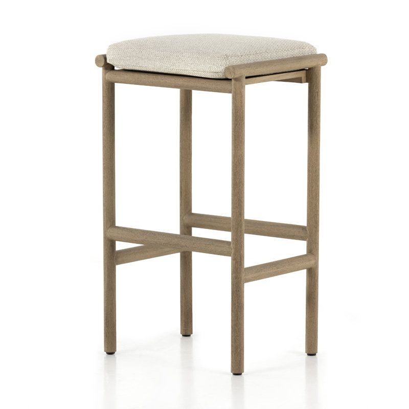 KYLA Outdoor Teak Bar Stool, Bar Stool (30.47” Seat Height)