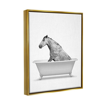 «Farm Horse Bathaign Animal» sur toile par Annalisa Latella, impression