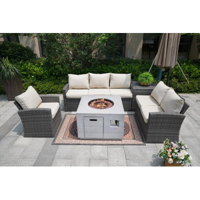 6 - Person Patio Conversation Set with Cushions