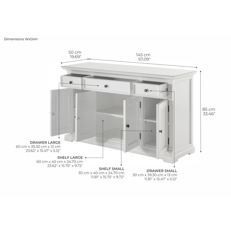 57.09'' Solid Wood Sideboard