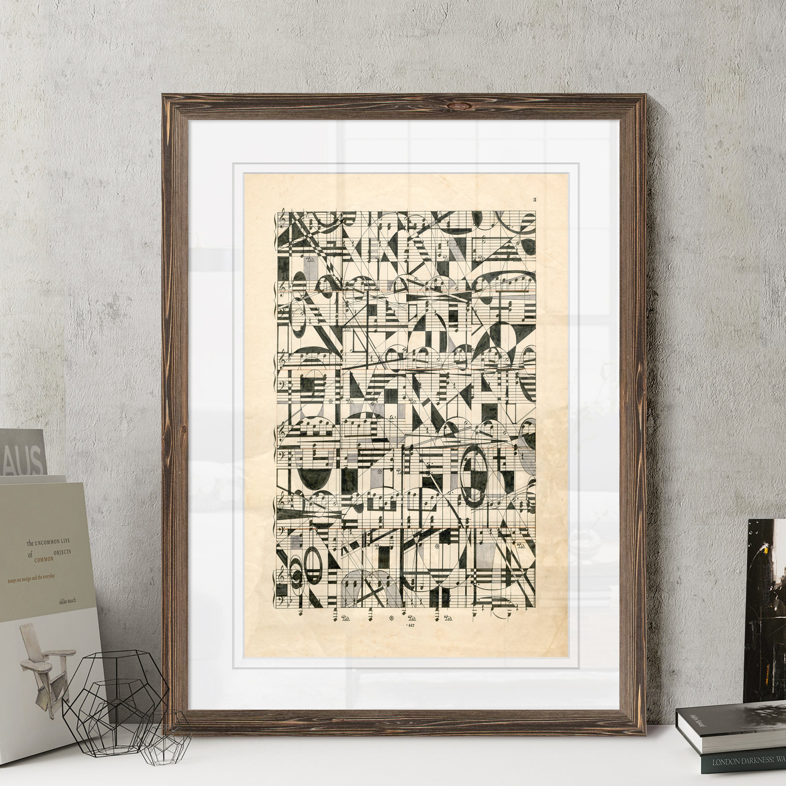 38" H x 28" W x 1.25" D, Espresso Framed Print