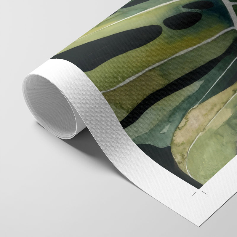 Nocturnal Monstera I - Impression sur toile seulement - NON-CADRE, H 18 po x l 12 po