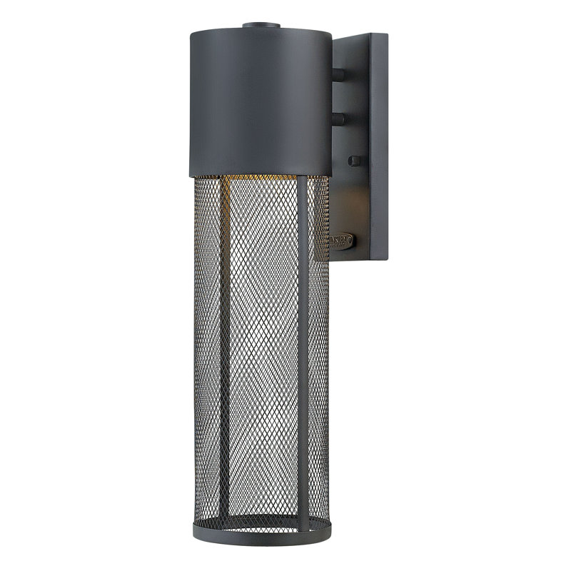 Aria Outdoor Armed Sconce, Black, 18.5" H x 5.3 W x 6.8" D, Incandescent