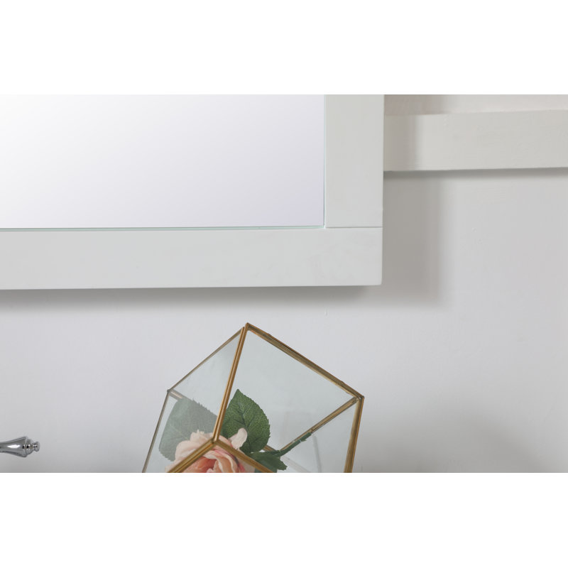 Miroir de salle de bain moderne et contemporain Metcalfe, 36 po x 30 po, Blanc