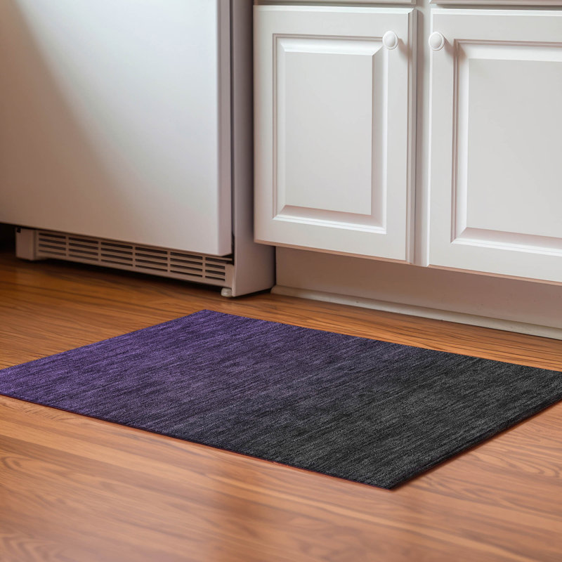 Premium Machine Washable Prisco Eggplant Rug, Rectangle 1'8" x 2'6"