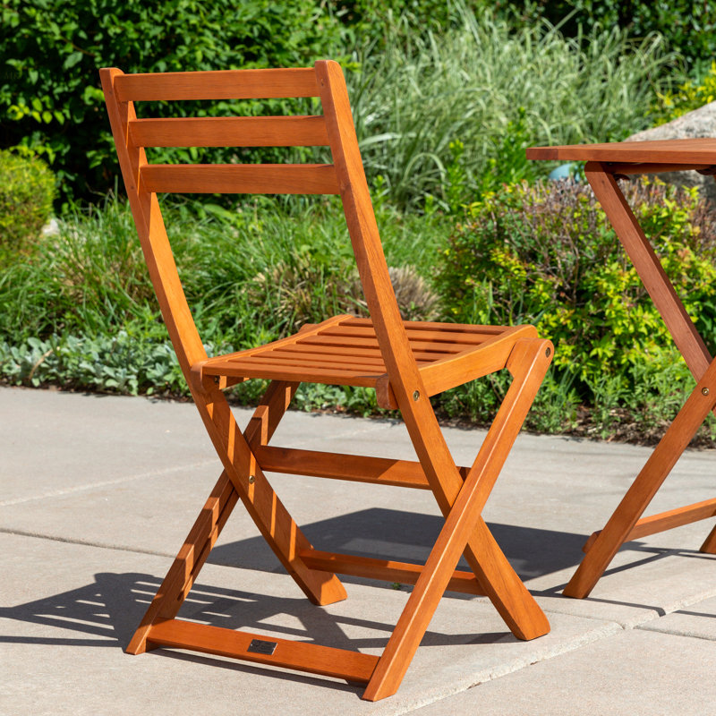 3-Piece Eucalyptus Bistro Set, Square, Natural