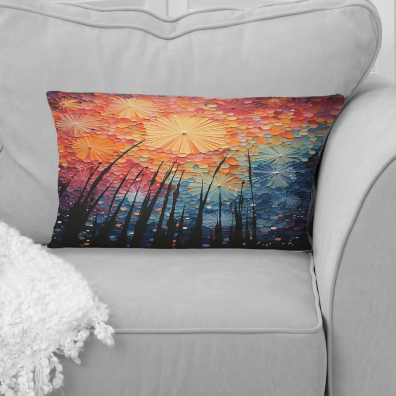 Coussin coloré avec feu d'artifice coloré Serenade Pointillism I - Fireworks