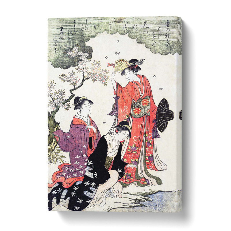 Ladies At A Picnic by Chobunsai Eishi - Wrapped Canvas Painting, 61 cm H x 40.6 cm W
