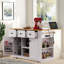 Chariot de cuisine avec plateau en bois manufacturé Braidon-2052772179