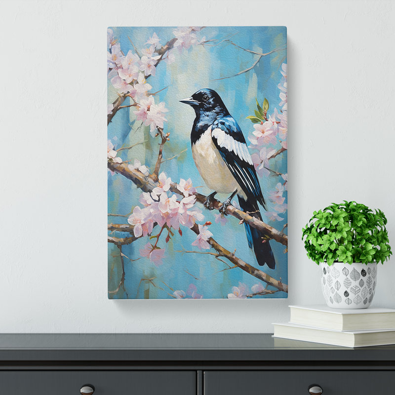 Magpie Impressionism - Wrapped Canvas, 50cm H x 35cm W x 3cm D