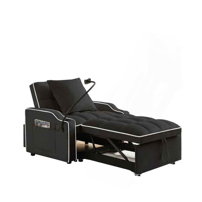 36.04" Convertible Sofa Bed, Noir