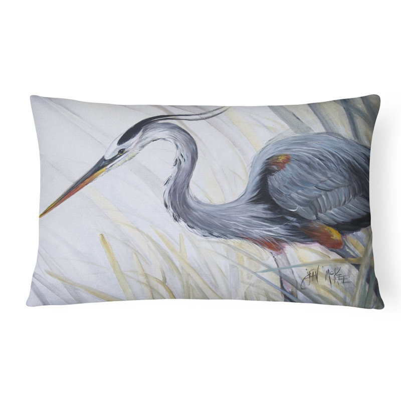 Blue Heron Outdoor Throw Pillow