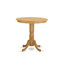 Ensemble de salle à manger à hauteur de comptoir 3 pièces pour petits espaces comprenant une table ronde en bois avec piédestal et 2 chaises de cuisine, 36 po x 36 po, chêne-1611021804-1611021806