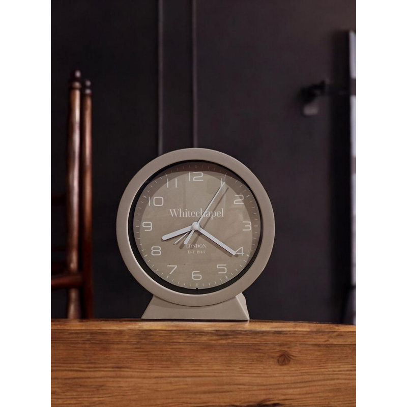 Geko Analogue Plastic / Acrylic Quartz Movement / Crystal Tabletop Clock, Taupe