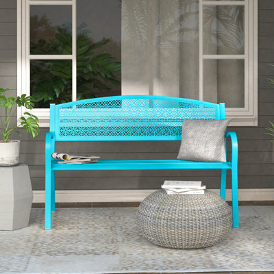 Metal Outdoor Bench Garden Bench, Patio Loveseat, Park Bench