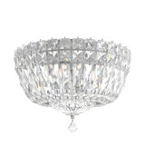 Petit Crystal Deluxe 4 Light 10in x 7in Flush Mount in Silver with Clear Radiance Crystals
