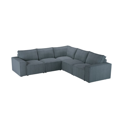 Beadie 3-Piece Corduroy Cord Corner Sofa 